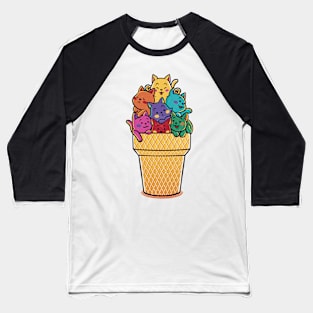 Rainbow Cats Icecream by Tobe Fonseca Baseball T-Shirt